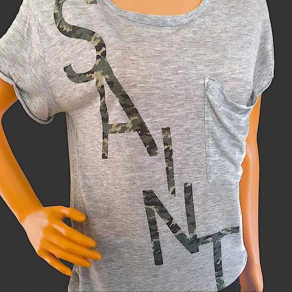 HauteHippie Saint/Sinner Camo T-shirt - Picture 3 of 14